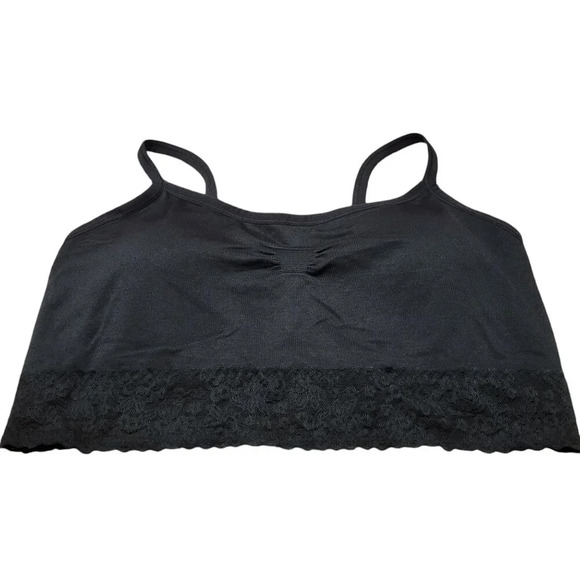 Torrid Curve Lightly Lined Black Seamless Lace Band Bralette Size 2 - Picture 4 of 7